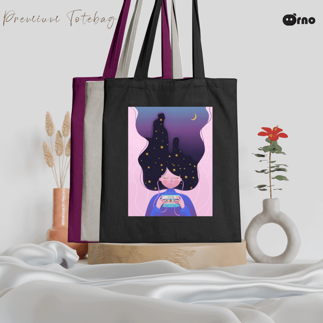 Sleeping girl tote bag