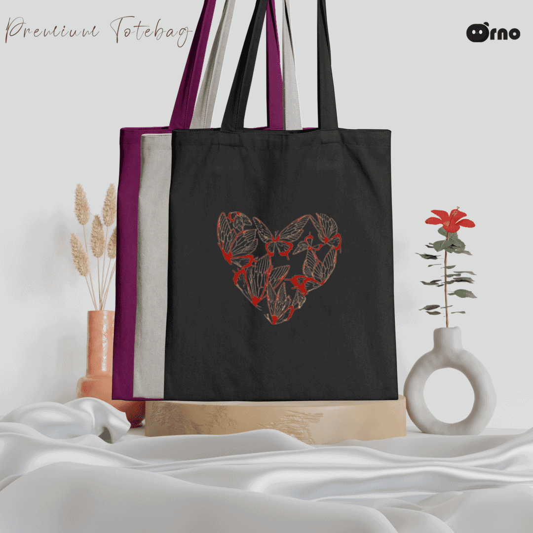 Love butterfly tote bag