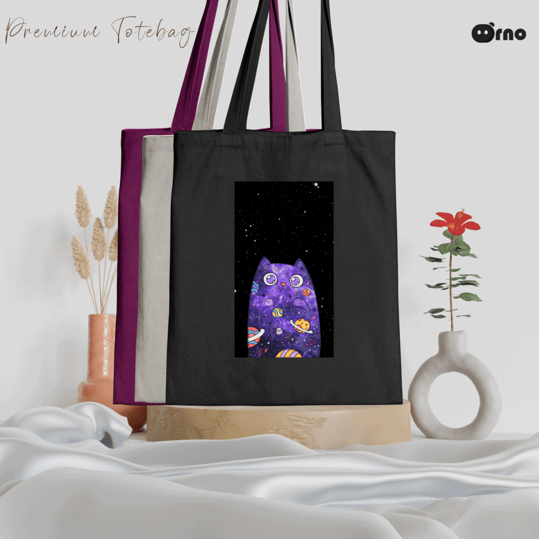 Universe cat tote bag