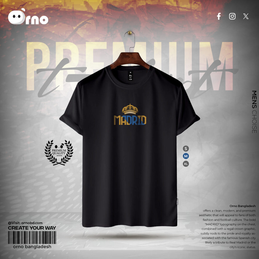 Madrid Premium Black T-shirt