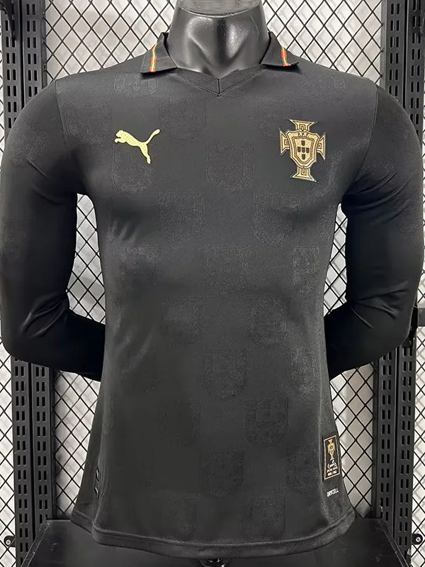 Portugal 2026 Away Black Jersey Full Sleeves ( Player )